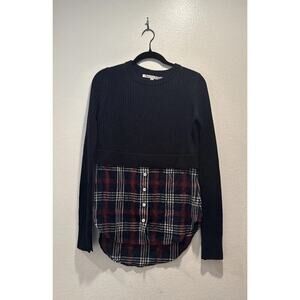 Veronica Beard Women’s Size Small Garret Rib Knit Plaid Tunic As Seen Wool Blend